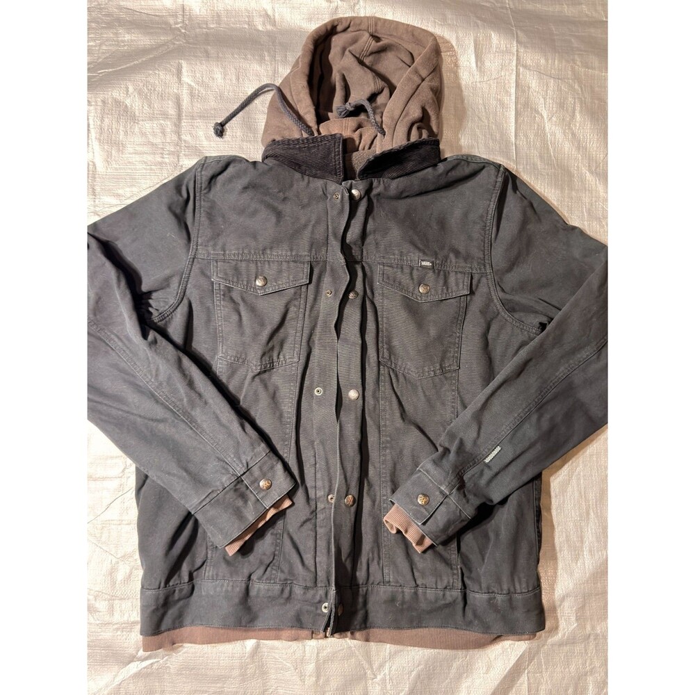 Vans AV78 Anthony Van Engelen Hooded Canvas Work Jacket Mens Large Black Skate